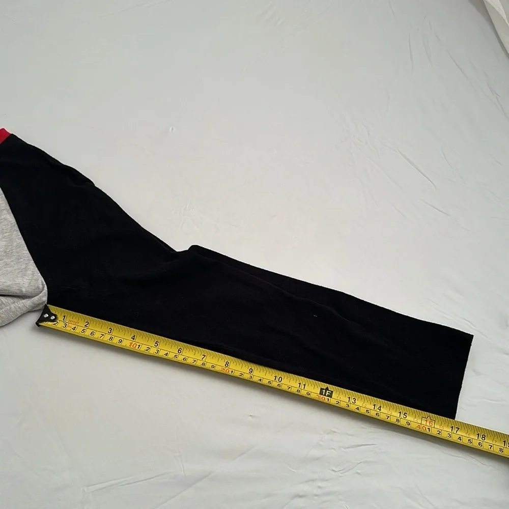 Old Navy heather gray black red colorblock long sleeve t-shirt